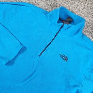 North Face Sweater Mens Large Microvelour Fleece Pullover 1/4 Zip Lightweight